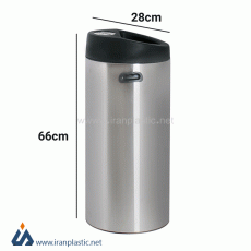 سطل زباله استیل زیر سیگاری دار 30  لیتری سرکوله