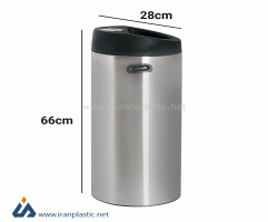سطل زباله استیل زیر سیگاری دار 30  لیتری سرکوله