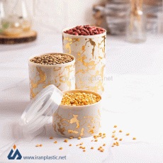بانکه حبوبات گرد شماره 3 طرح ماربل رزمن پلاستیک