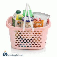سبد خرید پلاستیکی گلرخ سایز 3 ایده آل پلاستیک 8603