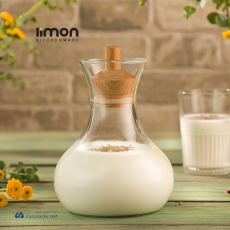 بطری آب درب چوبی 950 میلی لیتر لیمون پلاستیک 2268