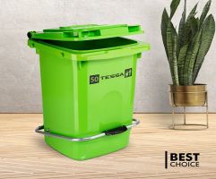سطل زباله پدال فلزی تسا پلاستیک 50 لیتری 703
