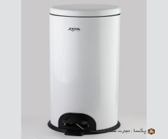 سطل زباله پدالی استیل 30 لیتر سفید متالیس