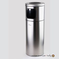 سطل اداری استیل پنجره دار 80 سانت زیر سیگاری متالیس